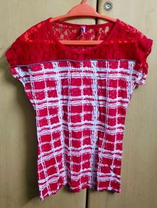Red &amp; White Checkered Top