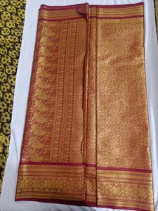 Elegant Red &amp; Gold Silk Saree