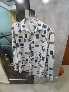 Abstract Print Button-Down Shirt