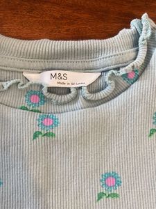 Light Blue Floral Print Top