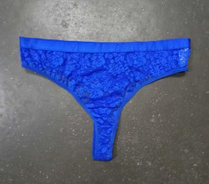 Blue Lace Thong Panty