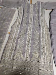 pakistani  organza lace embroided suit
