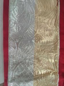 Red chaniya choli with Golden and silver Border fo