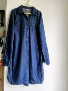 Classic Blue Denim Shirt Dress