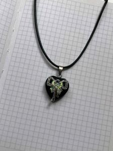 Heart Pendant Necklace with Bow 🩵