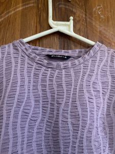 Lilac Textured Long Sleeve Top