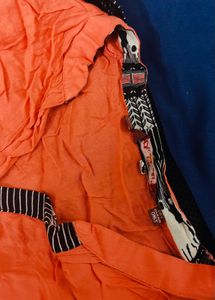 Orange Ethnic Kurta Set with Jacket