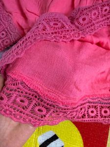 Pink Off-Shoulder Cropped Top
