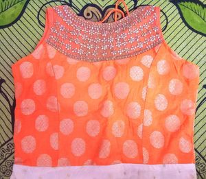 Orange Anarkali Gown