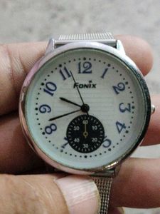 Classic White Dial Analog Watch