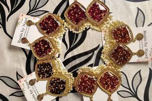 Boho Resin Floral Dangle Earrings &amp; Bracelet Set