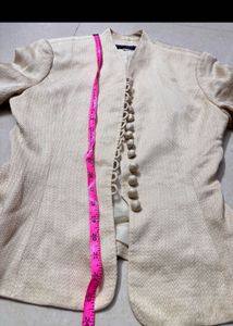 Elegant Cream Linen Blend Blazer