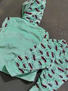 winter Cute Car Print Baby Outfit