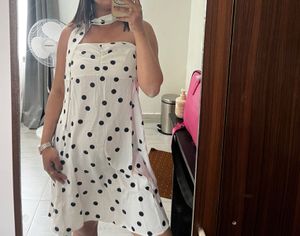 Chic Polka Dot Strapless Wrap Dress
