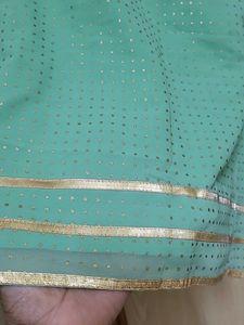 Elegant Teal Palazzos with Gold Border