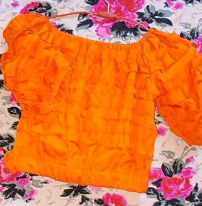 Chic Off-Shoulder Ruffle Crop Top