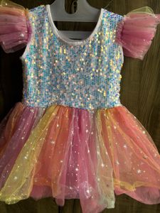 Sparkling Rainbow Party Dress for Girls