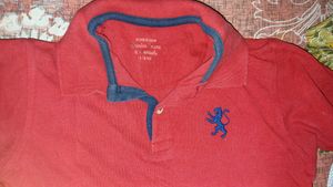 Red Polo T-Shirt with Lion Logo