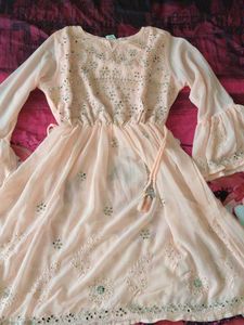 Peach Embellished Sarara suit set