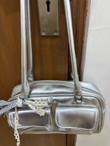 Silver y2k Metallic Handbag