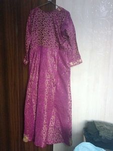 Beautiful Purple Embroidered Ethnic Gown