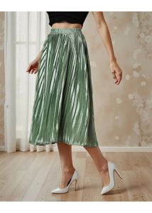 Pleated METALLIC Maxi Skirt