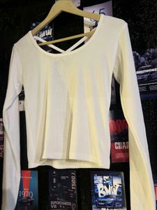 White Long Sleeve Crop Top