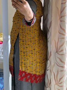 Yellow Printed Kurta