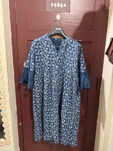 Blue Floral Print Kurta