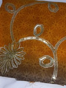 Free Delivery MUSTARD BROWN DOUBLE COLOUR SAREE