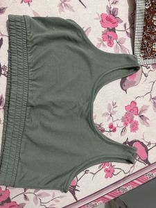Cute Green Crop Top, Bust-34