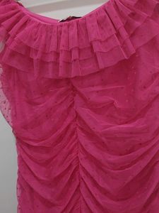 Chic Ruffled Pink Dress