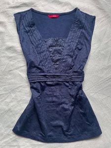Women's Navy Blue Sleeveless Top
