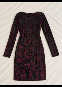 Elegant Velvet Floral Print Dress
