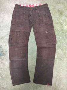 Brown Corduroy Cargo Pants