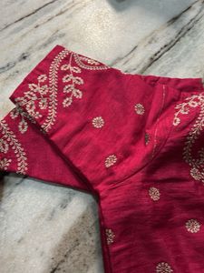 Elegant pink pita work Saree