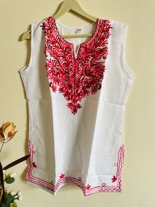 Embroidered White Top