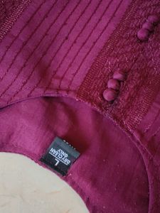 Maroon Striped Kurta