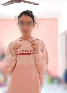 Pink Cropped Hoodie with Red Trim