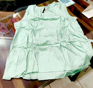 Mint Green Tie-Front Sleeveless Top