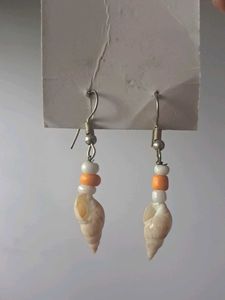 Boho Shell &amp; Bead Dangle Earrings