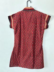 Vibrant Rust Handblock Printed Kurti