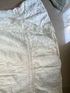 Embroidered White Cotton Frock