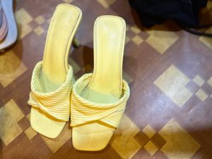 Yellow Heeled Mules