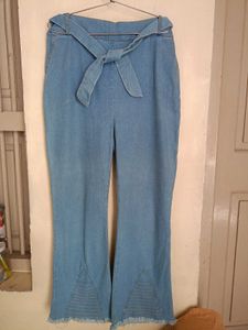 Light Wash Denim Bell Bottom Pants