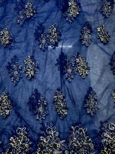 Navy Blue Embroidery Net Material