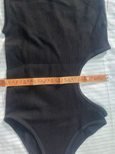 Women's Black Cut-Out Bodysuit