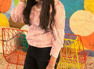Pink Lace Ruffle Long Sleeve Top