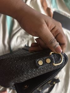 Chic Black Textured Handbag