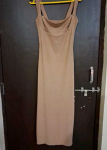 Tan Bodycon Midi Dress